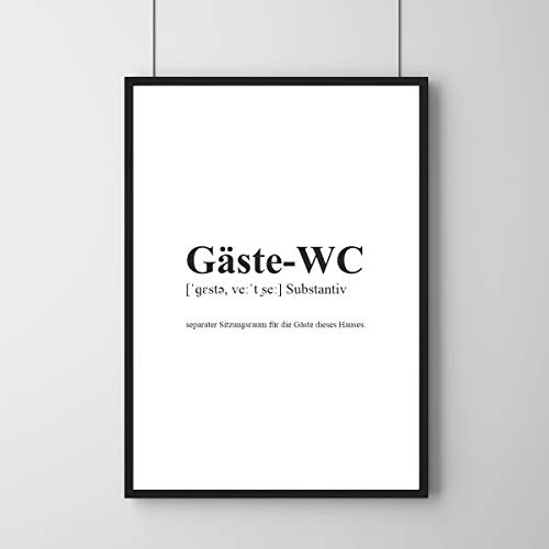 Poster GÄSTE-WC Definition Toilette Bad Klo Kunstdruck Einweihungsgeschenk WG / ohne Rahmen / 29,7 x 42 cm (A3) von Watt n KRAM