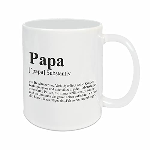 PAPA Tasse mit Spruch und Text Definition - Kaffeetasse im Wörterbuch-Stil / weiß von Watt n KRAM