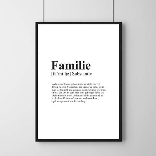 Watt n KRAM Poster FAMILIE Definition Spruch Geschenk Kunstdruck Geburtstag Lieblingsmenschen / ohne Rahmen / 14,8 x 21 cm (A5) von Watt n KRAM