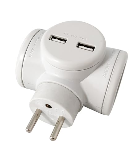 Multiprise Biplite 2 x 16 A Rotative Et 2 x USB 2,4 A Watt & Co Blanche Multiprise Biplite 2 x 16 A Rotative Et 2 x USB 2,4 A Watt & Co Blanche von Watt&Co