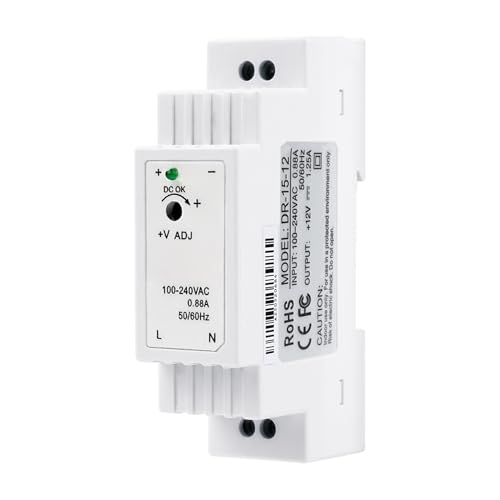12V netzteil Hutschienen DC netzteil 12V15W 1,25A, Klingeltrafo Schienen DR-15-12 Einphasen-Eingang DIN Rail Industrielle Automation Schaltnetzteil von Wattive