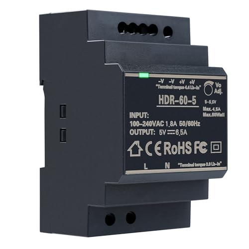 Hutschiene 5V netzteil DC 6.5A 32.5W Klingeltrafo Transformator DIN-Rail Schienen netzteil Eingangsspannung AC100V/240V Industrielle Schaltnetzteile HDR-60-5 Hutschiene 5V netzteil DC 6.5A 32.5W Klingeltrafo Transformator DIN-Rail Schienen netzteil Eingangsspannung AC100V/240V Industrielle Schaltnetzteile HDR-60-5 von Wattive
