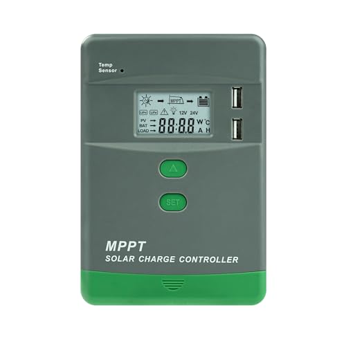 Laderegler solar 12V Bluetooth mppt laderegler 20A Dual USB Solar laderegle 12V/24V Automatische Erkennung Max Batterieplatine Spannung 60V LCD-Display MRL20 von Wattive