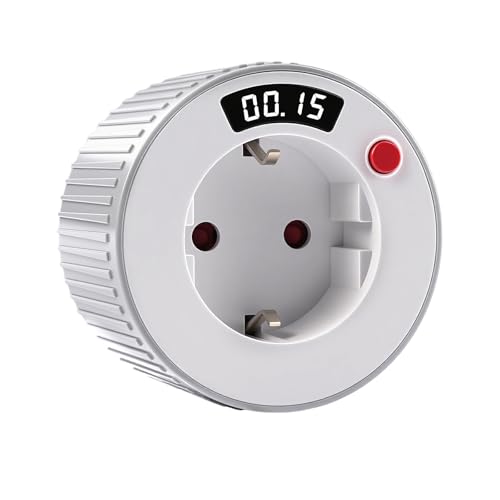 Mechanischer zeitschaltuhr Steckdose Countdown zeitschaltuhr digital AC230V 16A 3680W Einfacher Kippschalter 1 Minute 24 Stunden LED-Anzeige Timer Steckdose TM15 von Wattive