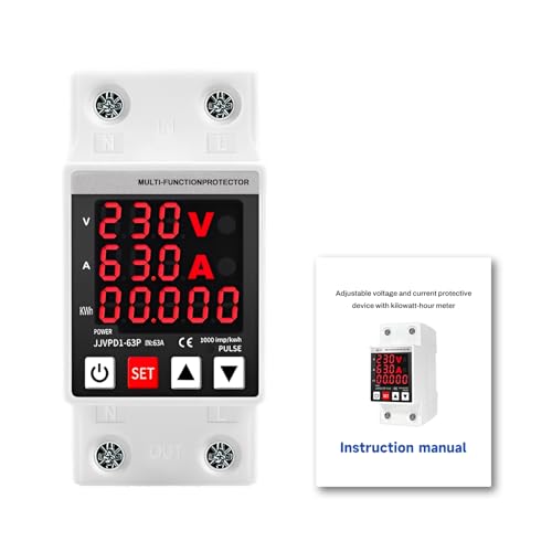 Überspannungsschutz Einschaltstrombegrenzer 63A AC230V Einstellbarer spannungsstabilisator DIN Schienen überstrom unterspannungsschutz LED-Bildschirm JJVPD1-63P Überspannungsschutz Einschaltstrombegrenzer 63A AC230V Einstellbarer spannungsstabilisator DIN Schienen überstrom unterspannungsschutz LED-Bildschirm JJVPD1-63P von Wattive