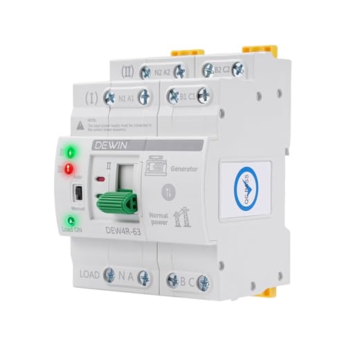 Wattive Automatischer Transferschalter, ATS G2R 4P 63A 400V Dual Power Automatischer Transferschalter DIN-Schiene Notstrom Umschalter Elektrischer Wahlschalter für Haushalts und Industrieanlagen Wattive Automatischer Transferschalter, ATS G2R 4P 63A 400V Dual Power Automatischer Transferschalter DIN-Schiene Notstrom Umschalter Elektrischer Wahlschalter für Haushalts und Industrieanlagen von Wattive