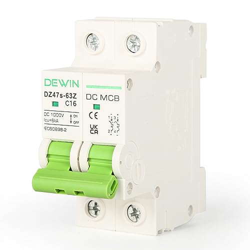 Wattive DC Leitungsschutzschalter 16A 2P 1000V DC Trennschalter PV Anlage, Miniatur Solar Leistungsschalter PV Schutzschalter für Photovoltaik-Systeme, 35mm DIN-Schienenmontage Wattive DC Leitungsschutzschalter 16A 2P 1000V DC Trennschalter PV Anlage, Miniatur Solar Leistungsschalter PV Schutzschalter für Photovoltaik-Systeme, 35mm DIN-Schienenmontage von Wattive