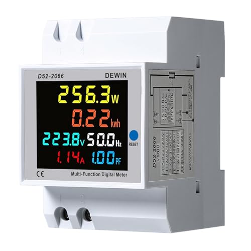 Wattive Stromzähler Hutschiene 1 phase, Digitaler Stromzähler Auslesen 6 In 1 Zwischenzähler Strom, AC 40-300V 0-100A Multifunktions Wechselstromzähler Amperemeter Energiezähler Wattive Stromzähler Hutschiene 1 phase, Digitaler Stromzähler Auslesen 6 In 1 Zwischenzähler Strom, AC 40-300V 0-100A Multifunktions Wechselstromzähler Amperemeter Energiezähler von Wattive