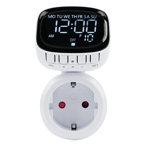 Zeitschaltuhr Steckdose AC230V 16A 3680W zeitschaltuhr digital 10 programmierbare Schaltprogramme Digitale zeitschaltuhr 360° drehbarer Bildschirm Timer Steckdose von Wattive