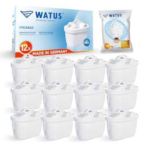 Watus Wasserfilter Kartuschen, für Brita Maxtra+ und Maxtra, Style, Marella, Elemaris, für Ersatz Brita Filterpatronen, Made in Germany (12) von Watus