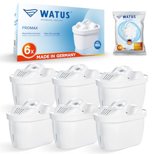 Watus Wasserfilter Kartuschen, für Brita Maxtra und Maxtra, für Ersatz Britta Filterpatronen, Made in Germany, (Pack 6) von Watus