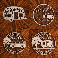 Wandbild/Dekoschild Camping Schild Holz Happy Camper Campingschild Reisen Mit Wohnmobil Campingleben Camperdekoration Boho von Wauziliebe2022