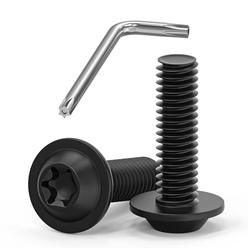 Wavanta 20 Stück M6-Schrauben, M6 x 20 mm, Flansch-Rundkopfschrauben, Torx-Schraubenschrauben, 304 Edelstahl, Vollgewinde, Schwarzoxid mit Torx-Schlüssel Wavanta 20 Stück M6-Schrauben, M6 x 20 mm, Flansch-Rundkopfschrauben, Torx-Schraubenschrauben, 304 Edelstahl, Vollgewinde, Schwarzoxid mit Torx-Schlüssel von Wavanta