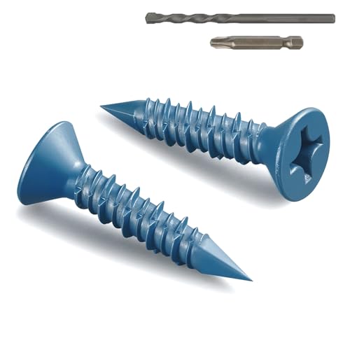 Wavanta Betonschrauben, M5,5 x 32 mm, mit Bohrer, blauer Flachkopf, Mauerwerk, Ziegel, Stuck, Zement, Blockschrauben, Diamantspitze, 30 Stück Wavanta Betonschrauben, M5,5 x 32 mm, mit Bohrer, blauer Flachkopf, Mauerwerk, Ziegel, Stuck, Zement, Blockschrauben, Diamantspitze, 30 Stück von Wavanta
