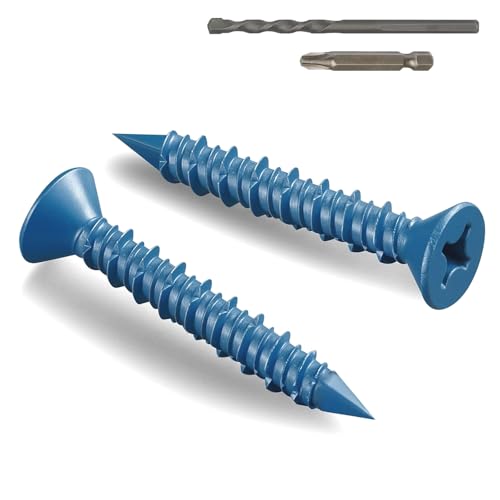 Wavanta Betonschrauben, M5,5 x 45 mm, mit Bohrer, blauer Flachkopf, Mauerwerk, Ziegel, Stuck, Zement, Blockschrauben, Diamantspitze, 30 Stück Wavanta Betonschrauben, M5,5 x 45 mm, mit Bohrer, blauer Flachkopf, Mauerwerk, Ziegel, Stuck, Zement, Blockschrauben, Diamantspitze, 30 Stück von Wavanta