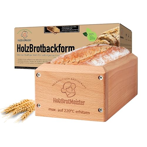 Wave Brands Brotbackform | HolzBrotMeister | Brotbackform aus Holz | für bis zu 1kg selbst gebackenes und natürliches Brot von Wave Brands