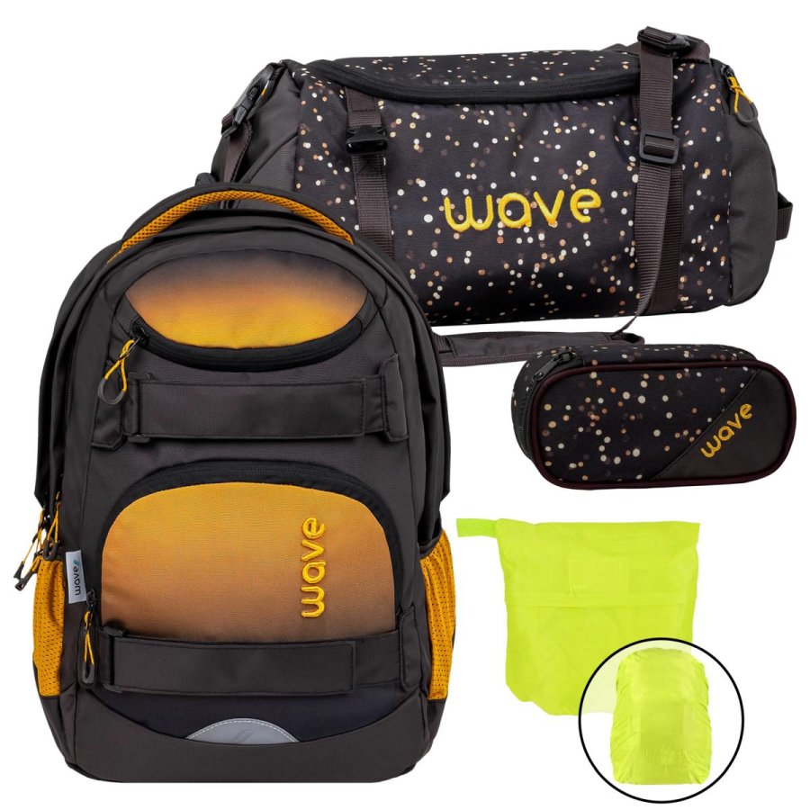 Wave Schulrucksack Set Infinity Move "Gradient Sand" mit Regenschutz von Wave