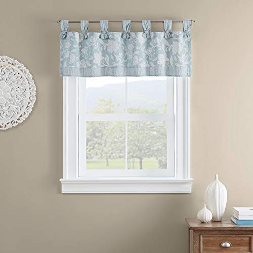 Waverly Schablone Vine Kurzer Vorhang Volant Tab Top Fenstervorhänge für Küche oder Badezimmer, 132,1 x 45,7 cm, Spa von Waverly