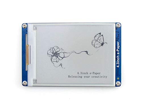Waveshare 4.3inch e-Paper 800x600 Resolution Serial Interface Electronic Paper Display Panel Module Kit with Embedded Font Libraries Display Geometric Graphics/Texts/Images von Waveshare