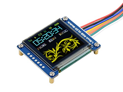 Waveshare 1.5inch RGB OLED Display Module 128x128 Pixels 16-bit High Color SPI Interface with Embedded Controller von Waveshare