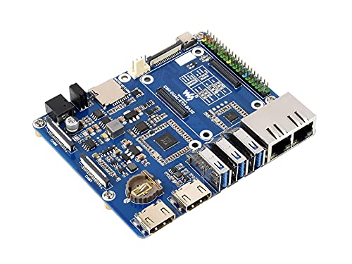 Dual Gigabit-Ethernet Basisplatine für Raspberry Pi Compute Module 4 Lite/EMMC Serien Modul, mit ETH/CSI/DSI/RTC/HDMI/Micro SD/USB Schnittstellen, Leistungsstarke Ethernet-Fähigkeit von Waveshare