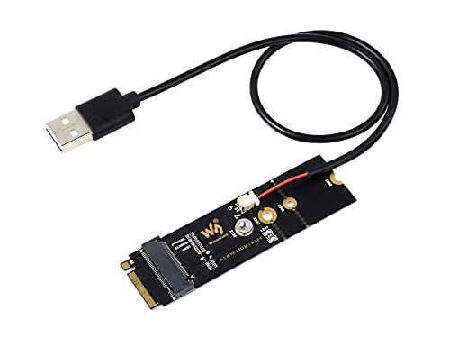 M.2 M Key auf A Key Adapter für PCIe Geräte, Unterstützt M.2 (A Key) 2230/2242 auf M.2 (M Key) 2260/2280, Unterstützt USB Konvertierung von Waveshare