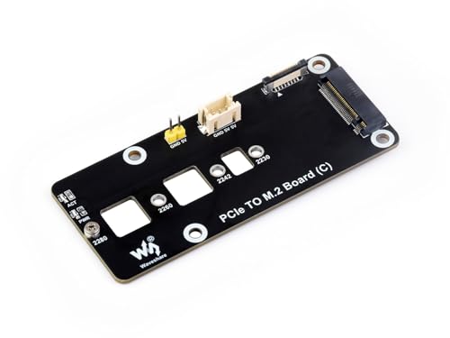 PCIe zu M.2 Adapter für Raspberry Pi 5, PCIe zu M.2 NVMe Erweiterungskarte Kompatibel mit 2230 2242 2260 2280 Größe M.2 NVMe SSD, Unterstützung PCI-E×1 Gen2 und Gen3 Modi PCIe zu M.2 Adapter für Raspberry Pi 5, PCIe zu M.2 NVMe Erweiterungskarte Kompatibel mit 2230 2242 2260 2280 Größe M.2 NVMe SSD, Unterstützung PCI-E×1 Gen2 und Gen3 Modi von Waveshare