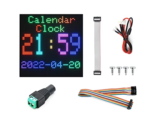 RGB Full-Color LED Matrix Panel Display 64×64 Pixels 3mm Pitch LED Screen for Raspberry Pi, Arduino,4096 Individual RGB LEDs von Waveshare