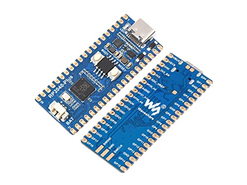 RP2040-Plus Pico-Like MCU Board Basierend auf Raspberry Pi RP2040 Mikrocontroller, Dual-Core Arm Prozessor, Onboard 16MB Flash, USB-C Anschluss (Without Header) von Waveshare