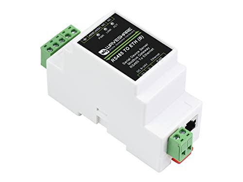 RS485 zu RJ45 Ethernet Konverter Industrieller Serieller Server TCP/IP zu Seriell Modul Unterstützt Modbus Gateway, MQTT/JSON zu Modbus und Multi-Kommunikationsmodi, Rail-Mount Unterstützung von Waveshare