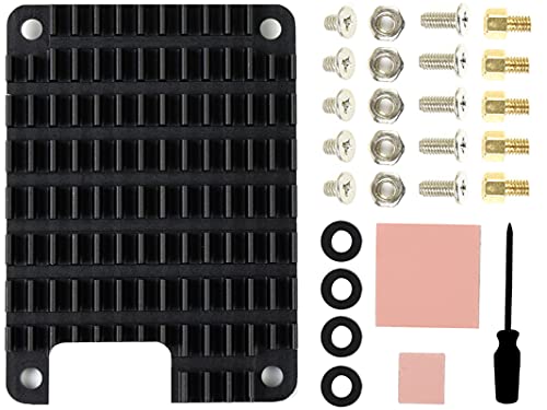 Spezieller Aluminium-Kühlkörper für Raspberry Pi Compute Modul 4 (CM4), gekerbt für Antenne von Waveshare
