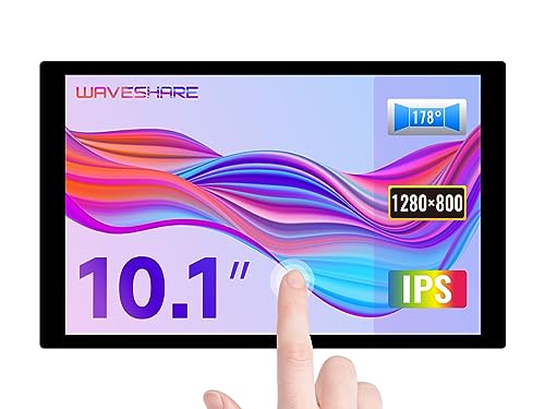 Waveshare 10.1inch Control Panel,Compatible with Raspberry Pi 5 Pi 4B/3B+/Zero 2W/Jetson Nano/Mini PC Capacitive Touch Display Optical Bonding Toughened Glass Panel 1280×800 IPS HDMI Interface von Waveshare