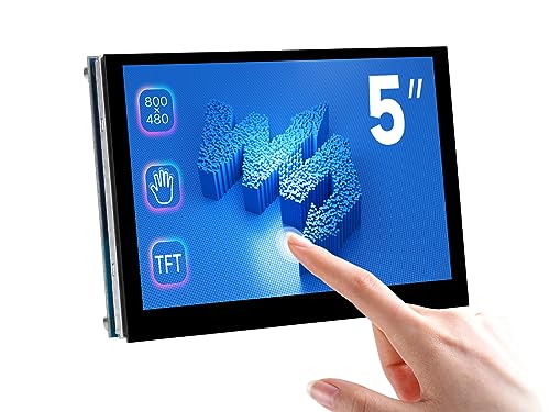Waveshare 5inch LCD, Capacitive Touch Display, DSI Interface, 800×480 Resolution, Compatible with Raspberry Pi 4B/3B+/3A+/3B/2B/B+/A+/CM3/3+/4 von Waveshare
