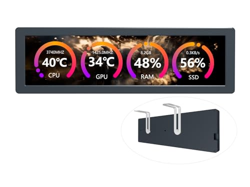 Waveshare 8.8inch USB Monitor 1920x480 Pixel AIO LCD Screen PC Case Secondary Screen Desktop RGB Ambient Screen IPS Panel with Music Spectrum Analysis Function Type-C Interface CNC Metal Case, Black Waveshare 8.8inch USB Monitor 1920x480 Pixel AIO LCD Screen PC Case Secondary Screen Desktop RGB Ambient Screen IPS Panel with Music Spectrum Analysis Function Type-C Interface CNC Metal Case, Black von Waveshare