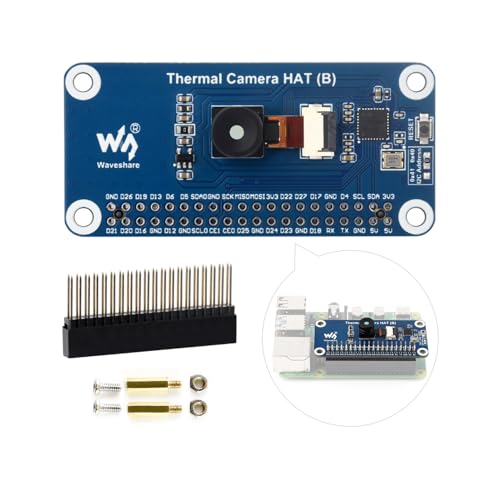Waveshare 90°FOV Long-Wave IR Thermal Imaging Camera HAT (B) for Raspberry Pi, Pi IR Camera, 80x62 Pixels, Standard 40PIN GPIO Header von Waveshare