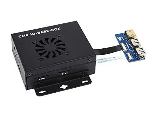 Waveshare CM4-IO-BASE-BOX-B for Raspberry Pi Compute Module 4 Bundle with USB HDMI Adapter (10 Items) von Waveshare