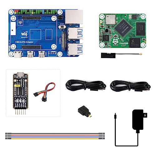 Waveshare Core3566 KIT C Compatible with Raspberry Pi CM4, Package Contain Core3566102032,CM4-to-Pi4-Adapter, HDMI to Micro HDMI Adapter,Necessary Accessories,with Wireless von Waveshare