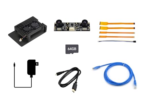 Waveshare Dual Camera Accessories, Compatible with Raspberry Pi 5, Bundle with a IMX219-83 Stereo Camera,TF Card 64GB, Power Supply and so on (9 Items) von Waveshare