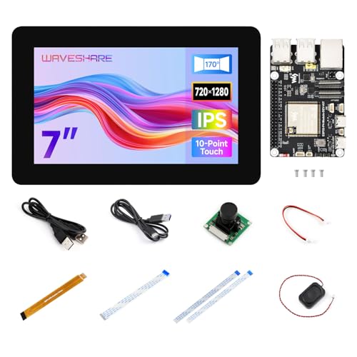 Waveshare ESP32-P4-Module-DEV-KIT-B, ESP32-P4-Module High-Performance Development Board, Based On ESP32-P4 & ESP32-C6, Supports Wi-Fi 6 & BT5/BLE, with Speaker & RPi Camera (B) & 7" DSI Touchscreen von Waveshare