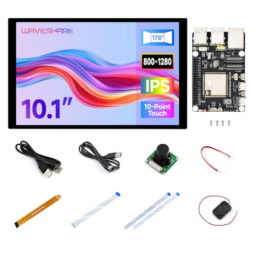 Waveshare ESP32-P4-Module-DEV-KIT-C, ESP32-P4-Module High-Performance Development Board, Based On ESP32-P4 & ESP32-C6, Supports Wi-Fi 6 & BT5/BLE, with Speaker & RPi Camera(B) & 10.1" DSI Touchscreen von Waveshare