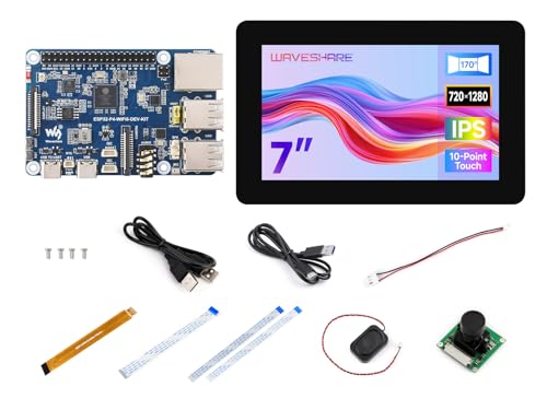 Waveshare ESP32-P4-WIFI6-DEV-KIT High-Performance Development Board, Based on ESP32-P4 & ESP32-C6, Supports Wi-Fi 6, Bluetooth 5 & BLE 5, Bundle with Board, 7inch Screen von Waveshare