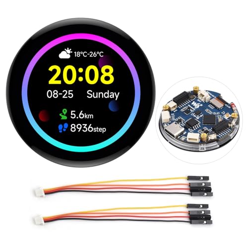 Waveshare ESP32-S3 1.43inch AMOLED Display Development Board, 466x466, QSPI Interface Round Display, Onboard Accelerometer and Gyroscope Sensor, RTC Chip, ESP32 with Display, Wihout Case Waveshare ESP32-S3 1.43inch AMOLED Display Development Board, 466x466, QSPI Interface Round Display, Onboard Accelerometer and Gyroscope Sensor, RTC Chip, ESP32 with Display, Wihout Case von Waveshare