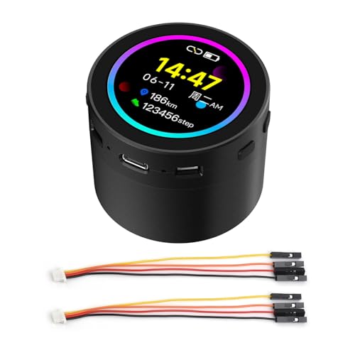 Waveshare ESP32-S3 1.85inch Round LCD Development Board, 360x360, Supports Wi-Fi & BT BLE 5, AI Speech, ESP32 with Display with Smart Speaker Box(3.7V Lithium Batt not Included) von Waveshare