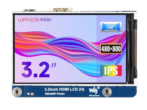 Waveshare 3.2" HDMI IPS LCD (H) 480×800 Resolution Adjustable Brightness No Touch Compatible with Jetson Nano Raspberry Pi 4B/3B+/3A+/3B/Zero,CM3/3+/4 and Desktop Windows von Waveshare