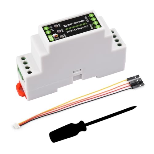 Waveshare Industrial 1-Channel ESP32-S3 WiFi Relay Module, Wi-Fi/Bluetooth Support, Onboard RS485 Interface, Multiple Isolation Protection Circuits, Industrial-Grade Rail-Mount Enclosure von Waveshare