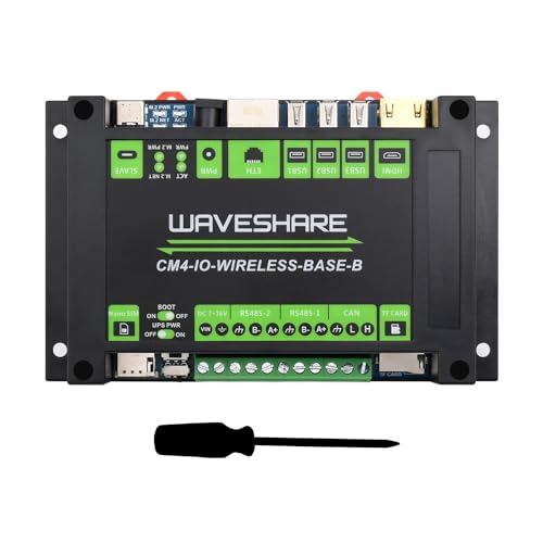 Waveshare Industrial IoT 5G/4G Wireless Expansion Module for Raspberry Pi cm 4, with UPS Module, Onboard M.2 Slot, for IoT Gateway, Wireless Router, Intelligent Data Acquisition von Waveshare