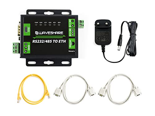 Waveshare Industrial RS232/RS485 to Ethernet Converter Dual Serial Ports TCP Server TCP Client UDP Server UDP Client HTTPD Client Supports Customized Webpage DNS Domain Name Resolution von Waveshare