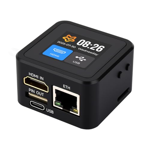 Waveshare Luck-Fox PicoKVM Lightweight IP KVM Remote Management Tool, with Case and 1.54inch Touch Display, Supports 1920x1080@60fps HDMI Video Input and HID Signal Output for Device Control von Waveshare
