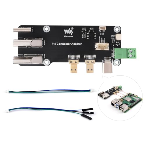 Waveshare Micro HDMI to HDMI Multifunctional Adapter, Compatible with Raspberry Pi 5 / 4B, Two Power Supply Methods, Supports Dual 4K Outputs Waveshare Micro HDMI to HDMI Multifunctional Adapter, Compatible with Raspberry Pi 5 / 4B, Two Power Supply Methods, Supports Dual 4K Outputs von Waveshare