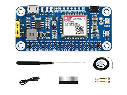 Waveshare NB-IoT/Cat-M(eMTC)/GNSS Telecommunication HAT for Raspberry Pi Based on SIM7080G Globally Applicable for Intelligent Instruments Asset Tracking Remote Monitoring E-Health von Waveshare